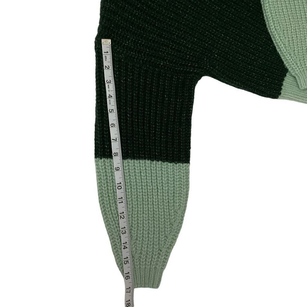 Elodie Sweater Color Block Mock Neck Hunter Mint Green Dolman Sleeves Small - Picture 8 of 11
